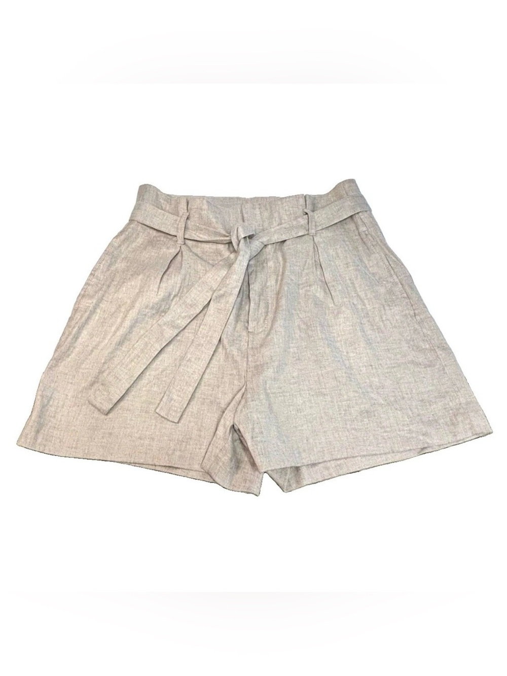 Banana Republic Women’s Beige Paperbag High Rise Tie Waist Shorts Size 14